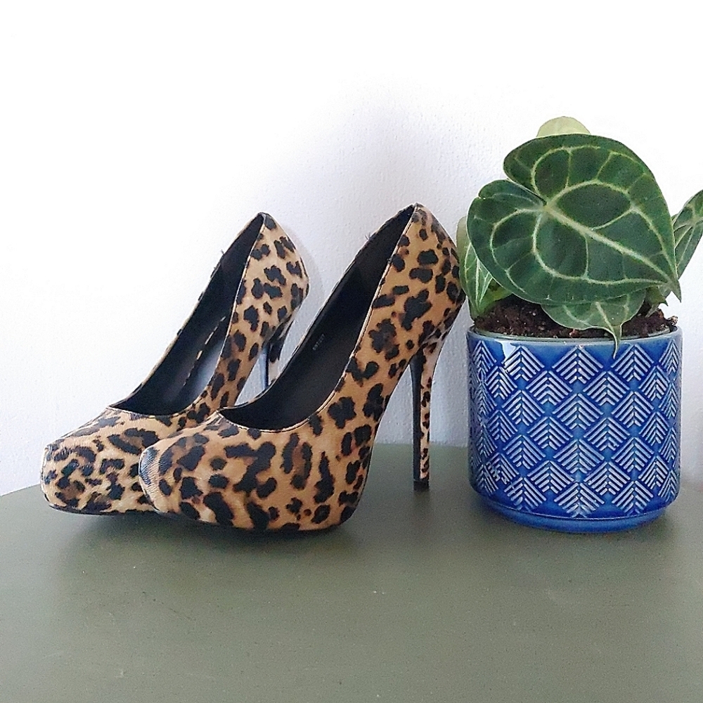 Charlotte Russe | Leopard print platform high heel pumps